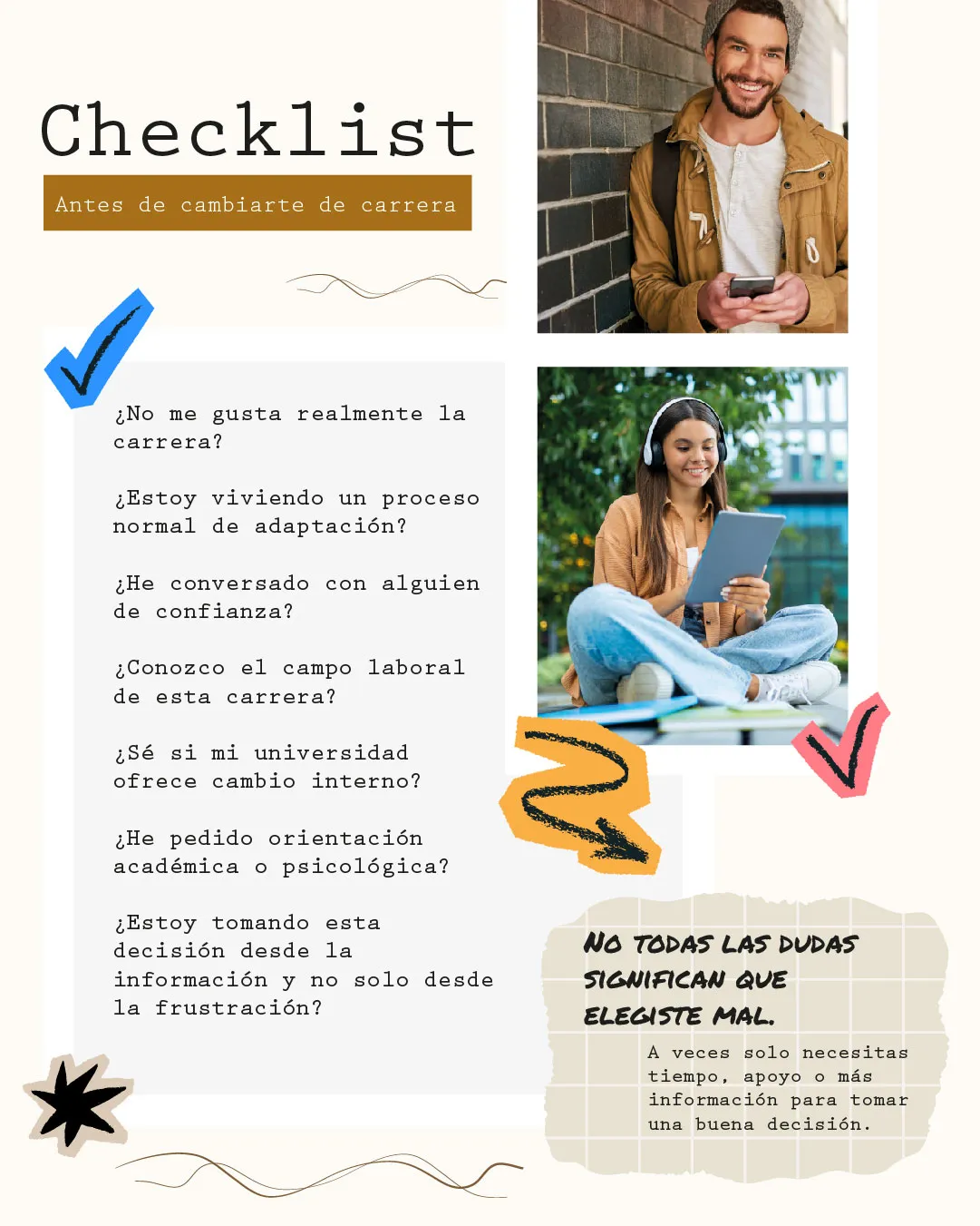 El checklist te ayudará a no tomar decisiones apresuradas