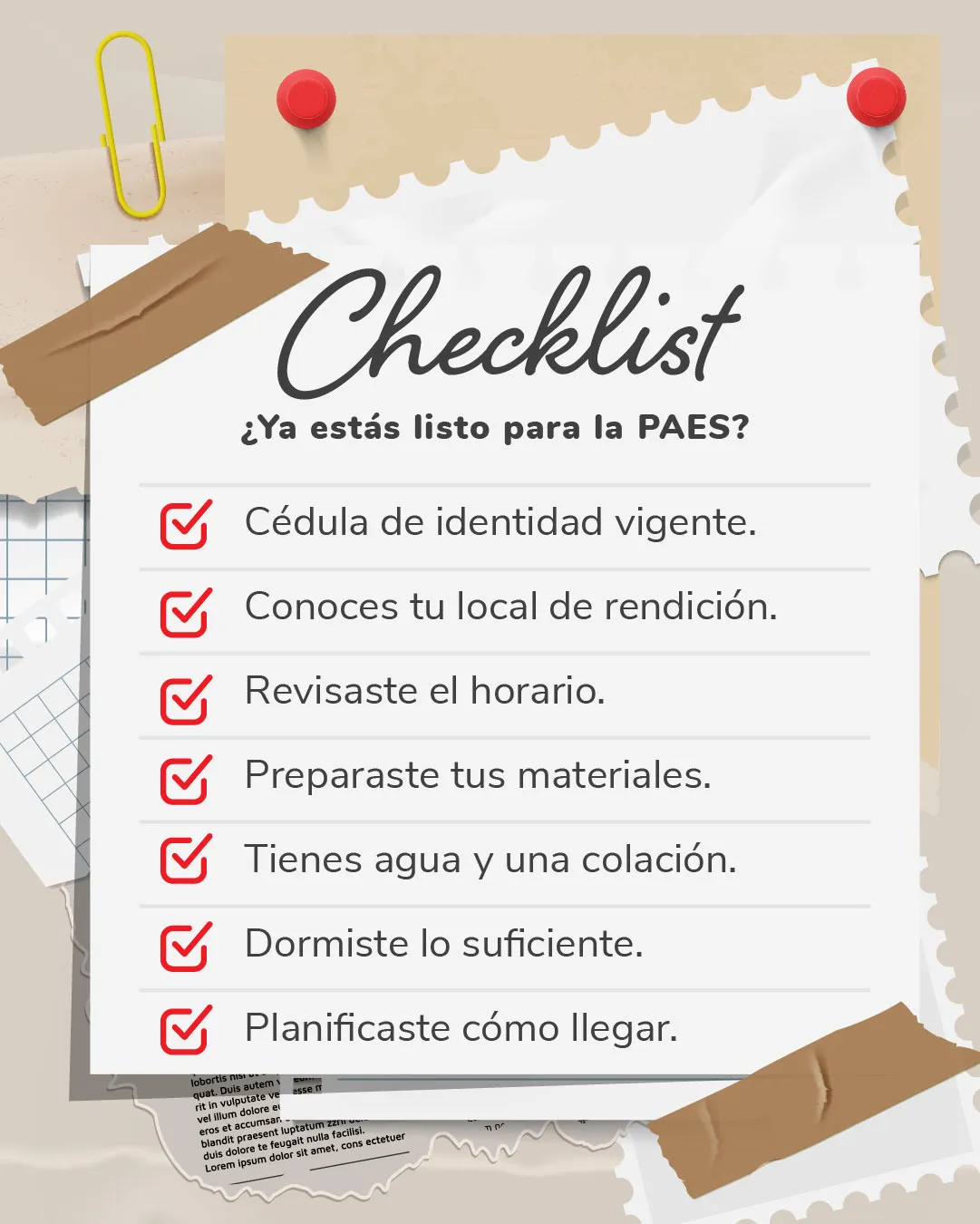 Revisa este checklist